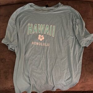 SHEIN Light Blue Hawaii Honolulu Tee